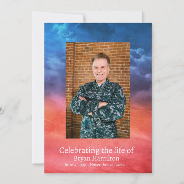 Patriotische Militärjeteran Beerdigungskarte Einladung (Vorderseite)