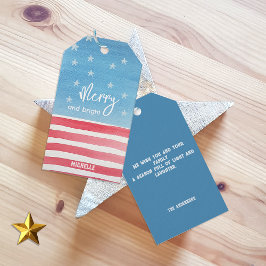 Patriotische moderne Wasserfarbenflagge Geschenkanhänger