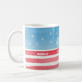 Patriotische moderne Wasserfarbenflagge Kaffeetasse