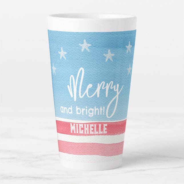 Patriotische moderne Wasserfarbenflagge Milchtasse (Vorderseite)