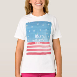 Patriotische moderne Wasserfarbenflagge T-Shirt