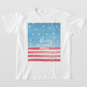 Patriotische moderne Wasserfarbenflagge T-Shirt