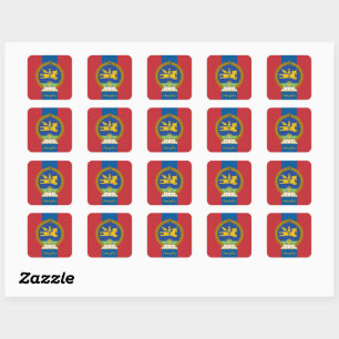 Patriotische Mongolei & mongolische Flagge / Sport Quadratischer Aufkleber