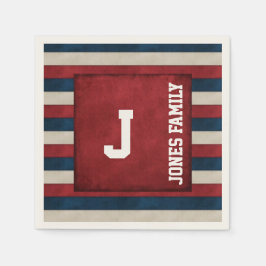 Patriotische Monogram Paper Napkins Serviette