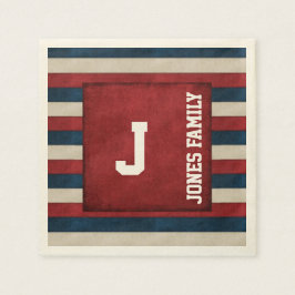 Patriotische Monogram Paper Napkins Serviette