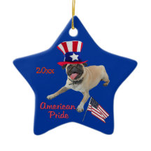 Patriotische Mops-Andenken-Verzierung