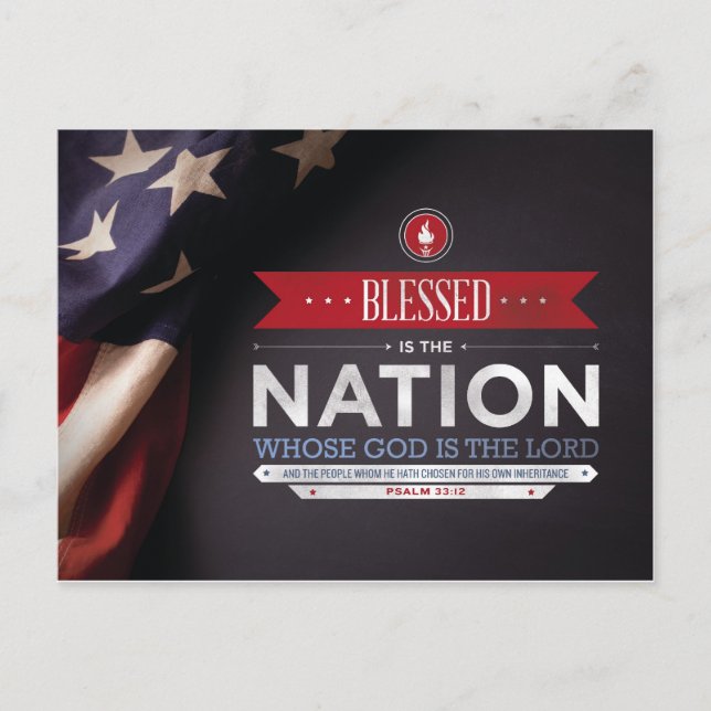Patriotische Mousepad - Psalm 33:12 Bibelverse Postkarte (Vorderseite)