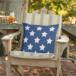 Patriotische Muster für Navy Blue und White Star Kissen