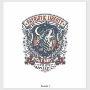 Patriotische Nachtmission Patriot Wolf Militär-Ins Aufkleber