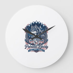Patriotische Nachtmission Patriot Wolf Militär-Ins Große Wanduhr