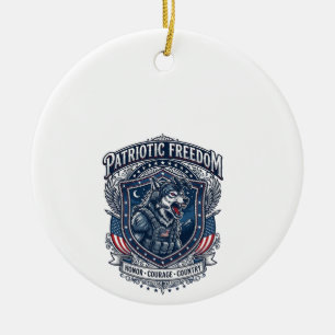 Patriotische Nachtmission Patriot Wolf Militär-Ins Keramik Ornament