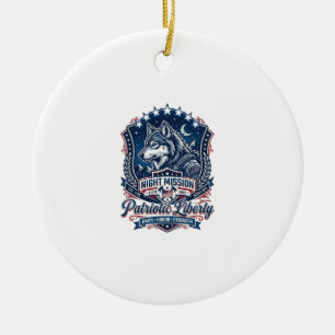 Patriotische Nachtmission Patriot Wolf Militär-Ins Keramik Ornament