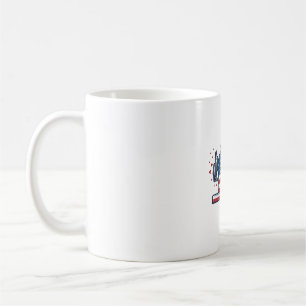 Patriotische Nähmaschine Vintage-Stichvektor_ Kaffeetasse