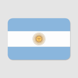Patriotische Namensmarke mit argentinischer Flagge Namensschild