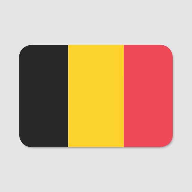 Patriotische Namensmarke mit belgischer Flagge Namensschild (Vorderseite)