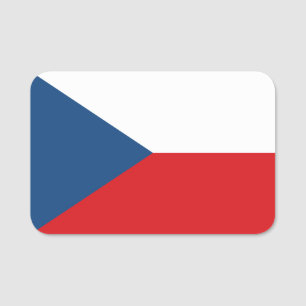 Patriotische Namensmarke mit der Flagge der Tschec Namensschild