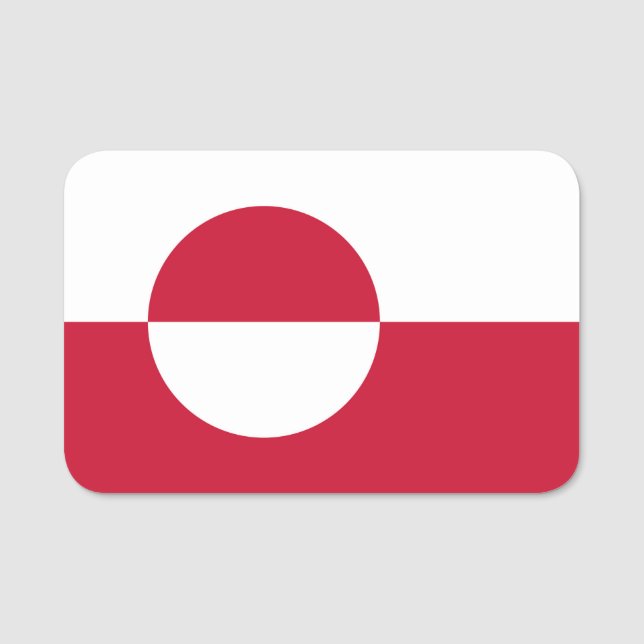 Patriotische Namensmarke mit der Flagge Grönlands Namensschild (Vorderseite)