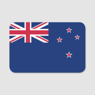 Patriotische Namensmarke mit der Flagge Neuseeland Namensschild