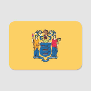 Patriotische Namensmarke mit der Flagge New Jersey Namensschild