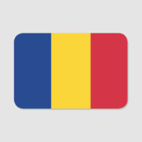 Patriotische Namensmarke mit der Flagge Rumäniens