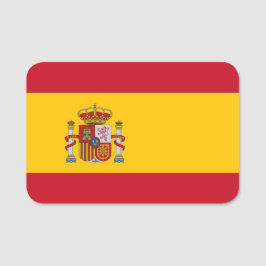 Patriotische Namensmarke mit der Flagge Spaniens Namensschild