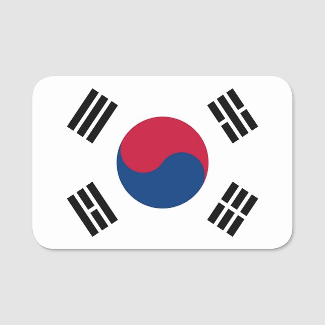 Patriotische Namensmarke mit der Flagge Südkoreas Namensschild (Vorderseite)