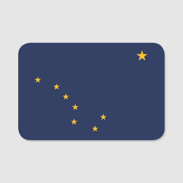 Patriotische Namensmarke mit der Flagge von Alaska Namensschild (Vorderseite)