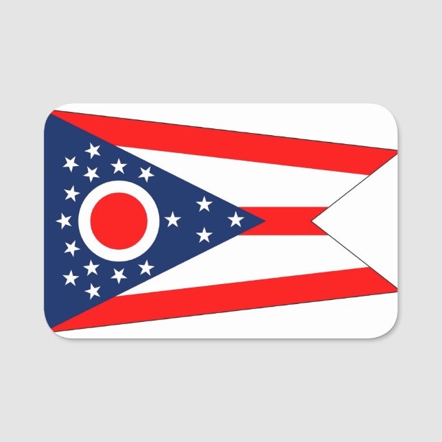 Patriotische Namensmarke mit der Flagge von Ohio Namensschild (Vorderseite)