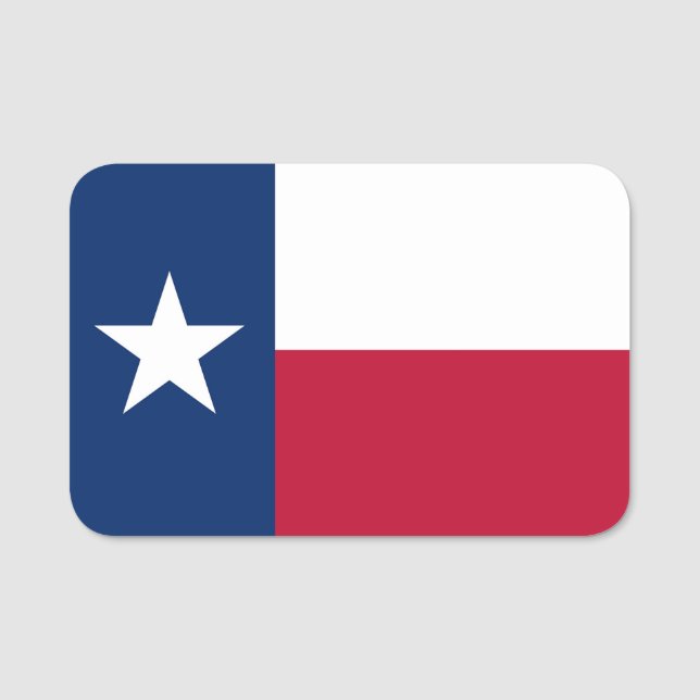 Patriotische Namensmarke mit der Flagge von Texas Namensschild (Vorderseite)