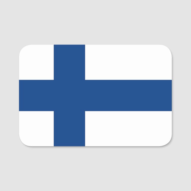 Patriotische Namensmarke mit finnischer Flagge Namensschild (Vorderseite)