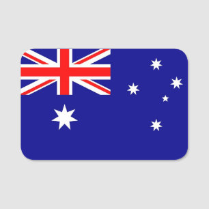 Patriotische Namensmarke mit Flagge Australiens Namensschild