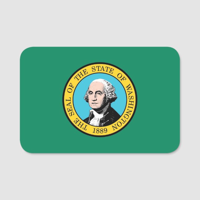 Patriotische Namensmarke mit Flagge des Washington Namensschild (Vorderseite)