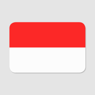 Patriotische Namensmarke mit Flagge Indonesiens Namensschild