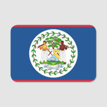 Patriotische Namensmarke mit Flagge von Belize