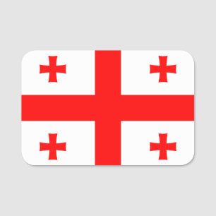 Patriotische Namensmarke mit georgischer Flagge Namensschild