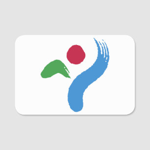 Patriotische Namensschilder mit Flagge von Seoul,  Namensschild