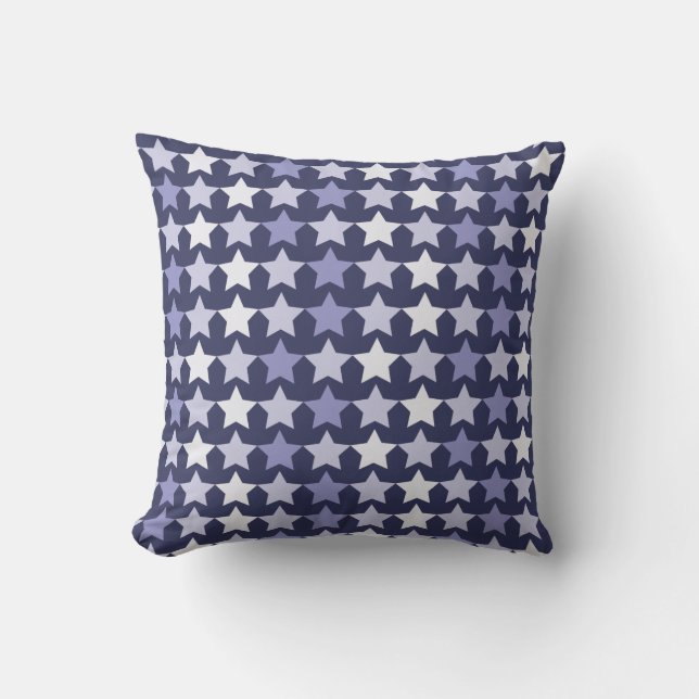 Patriotische Navy Blue Stars Kissen (Vorderseite)