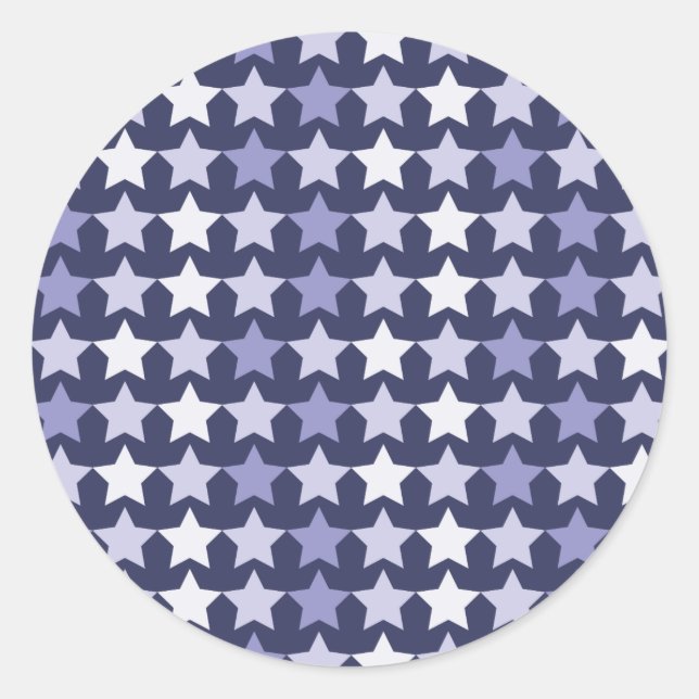 Patriotische Navy Blue Stars Runder Aufkleber (Vorderseite)