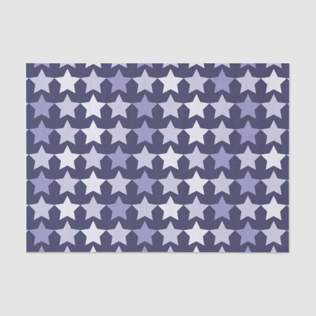 Patriotische Navy Blue Stars Seidenpapier (Vorderseite)