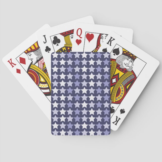 Patriotische Navy Blue Stars Spielkarten (Rückseite)