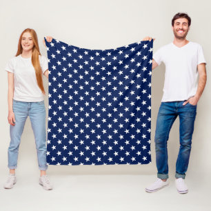 Patriotische Navyblaue USA-Flaggen-Sternen-Muster Fleecedecke