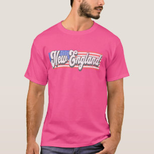 Patriotische New England USA-Flagge Streifen Vinta T-Shirt