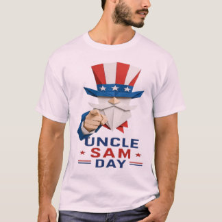 Patriotische Onkel-Sam-Papierkunst - USA Onkel Sam T-Shirt