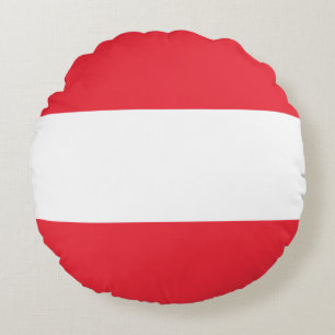 Patriotische österreichische Flagge Rundes Kissen