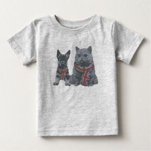 Patriotische Pals: UK Dog and Cat Baby T-shirt