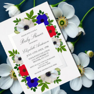 Patriotische Panda-Anemone-Baby-Party Folieneinladung