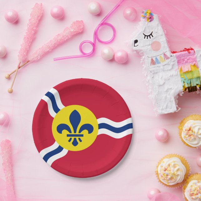 Patriotische Papierplatte mit der Flagge von St. L Pappteller (Party)