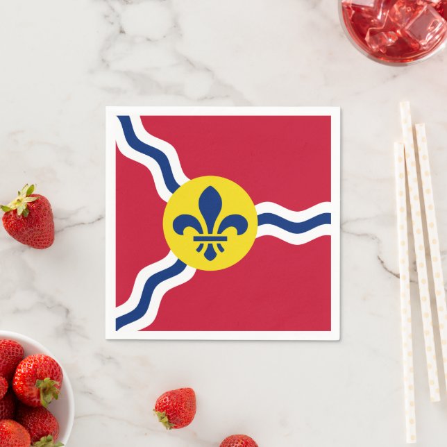 Patriotische Papierservietten, Flagge von St. Loui Serviette (Beispiel)