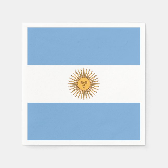 Patriotische Papierservietten mit argentinischer F (Vorderseite)