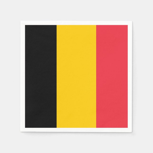 Patriotische Papierservietten mit belgischer Flagg (Vorderseite)